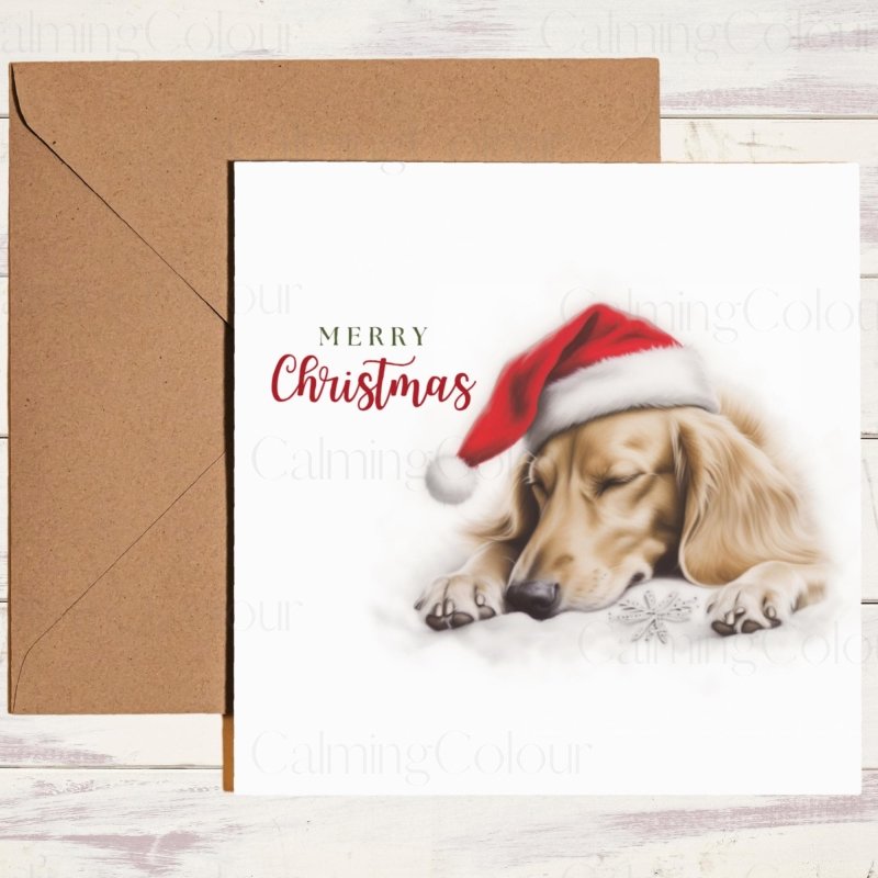 Saluki in Santa Hat Slumber | Christmas Card | Christmas Card