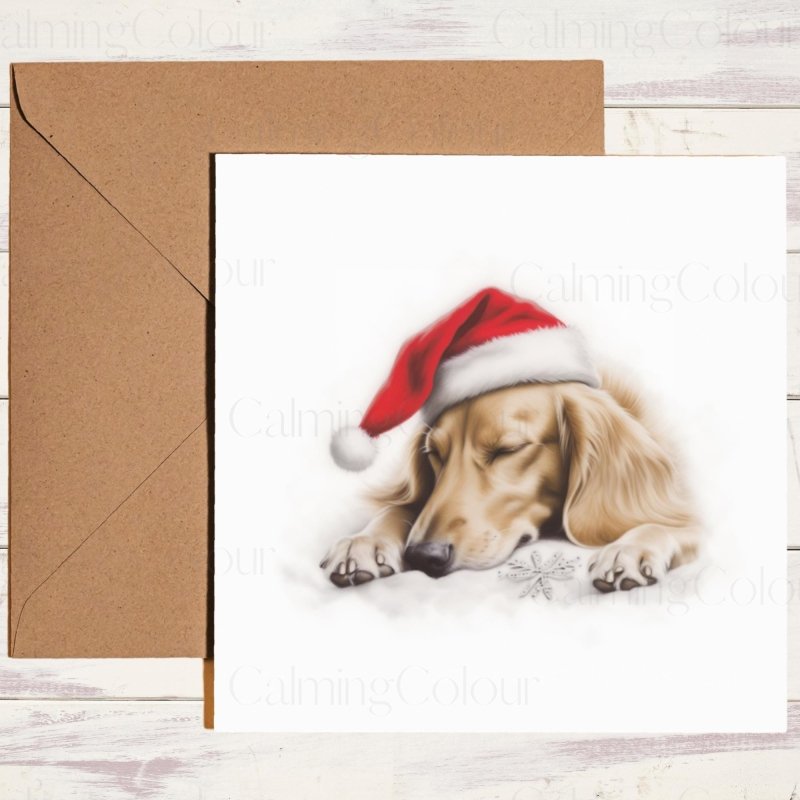 Saluki in Santa Hat Slumber | Christmas Card | Christmas Card