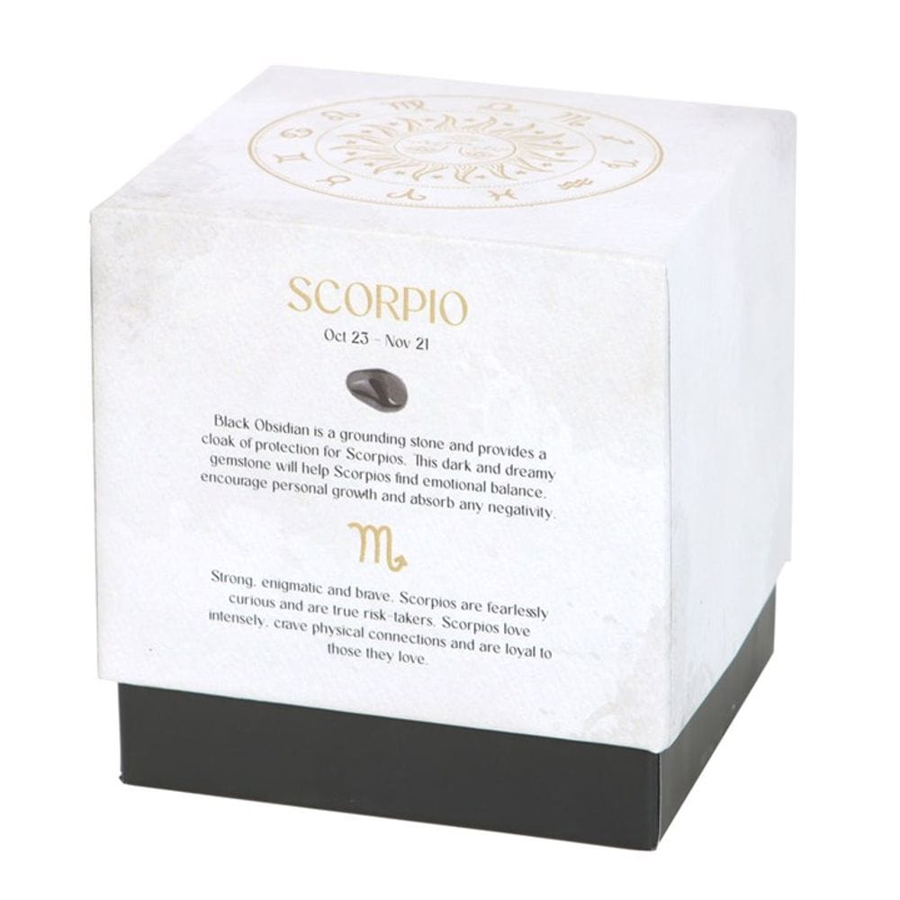 Scorpio Black Oudh Gemstone Zodiac Candle | Calming Colour