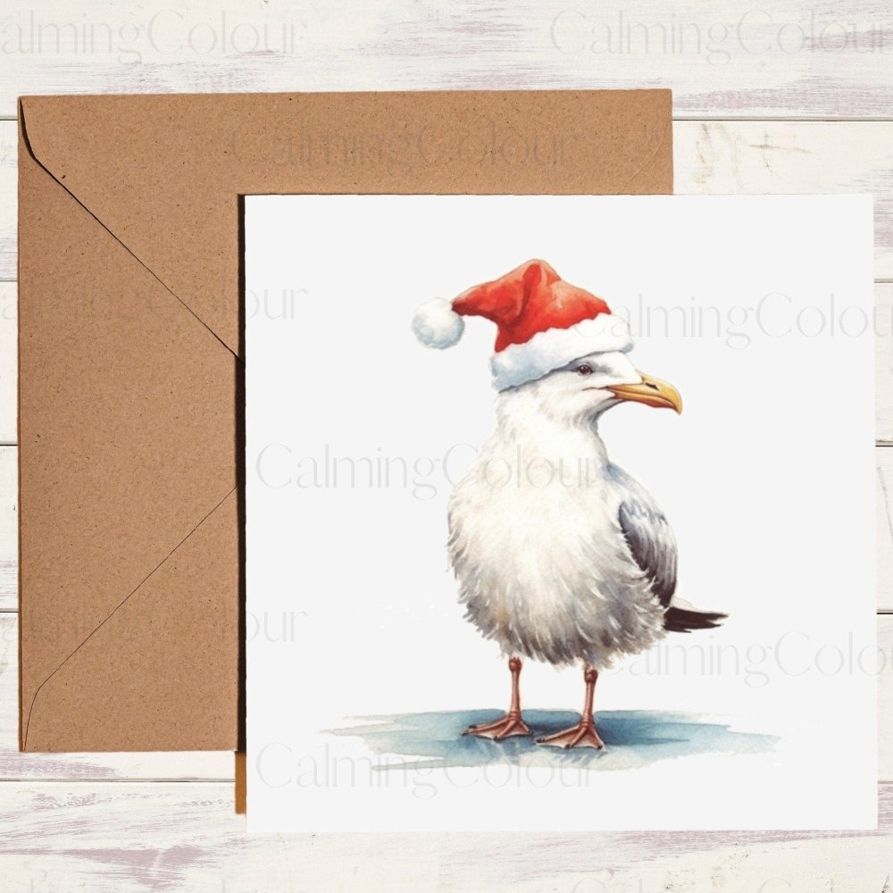 Seagull Christmas Card | Card for Animal Lover | Calming Colour