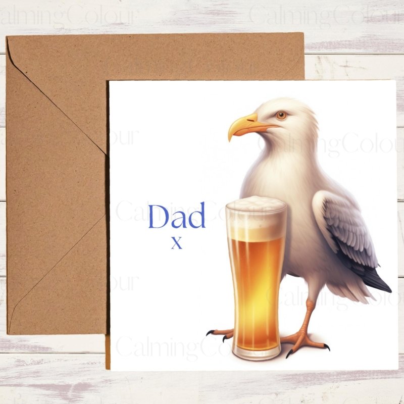 Seagull with a Pint Father's Day Card | With Love | Father's Day