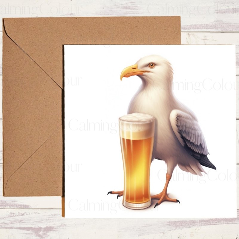 Seagull with a Pint Father's Day Card | With Love | Father's Day