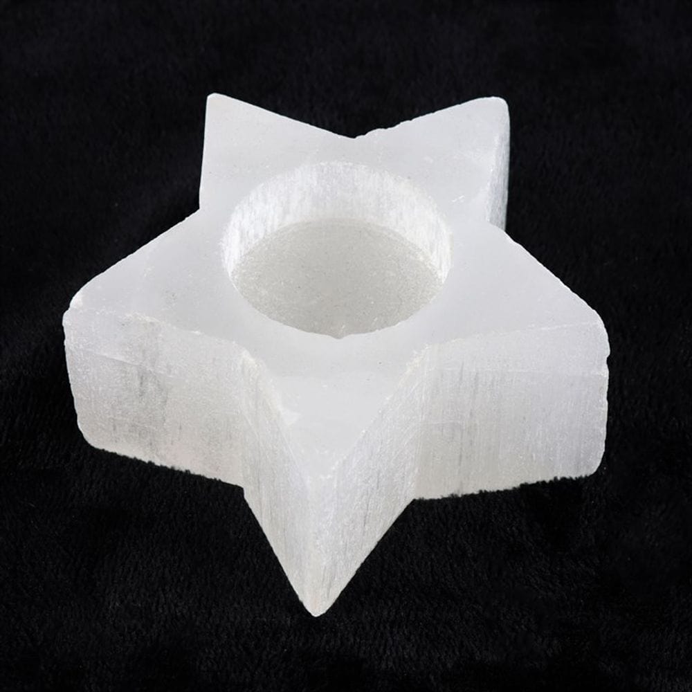 Selenite Star Tealight Holder | Calming Colour