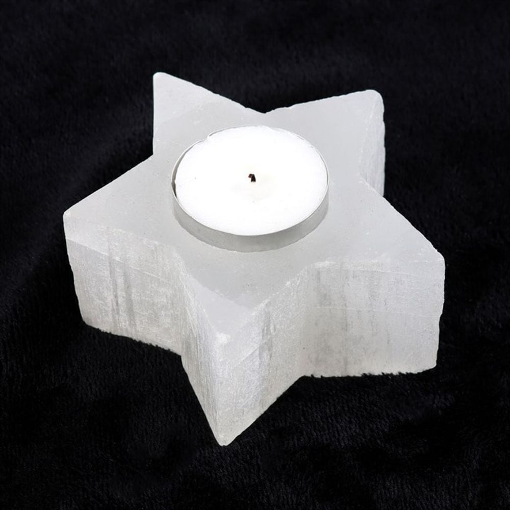 Selenite Star Tealight Holder | Calming Colour