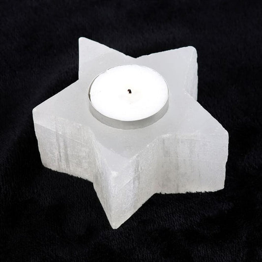 Selenite Star Tealight Holder | Calming Colour