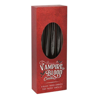 Set of 8 Vampire Blood Taper Candles | Calming Colour