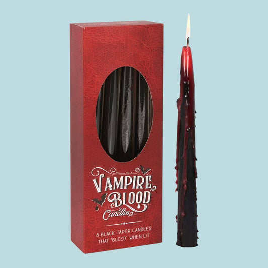 Set of 8 Vampire Blood Taper Candles | Calming Colour