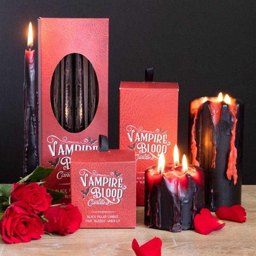 Set of 8 Vampire Blood Taper Candles | Calming Colour