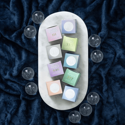 Set of 9 Angel Number Crystal Balls | Spiritual Guidance Gift | Figurine