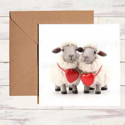 Sheep Greeting Card | Card for Animal Lover | Single Card | Calming Colour