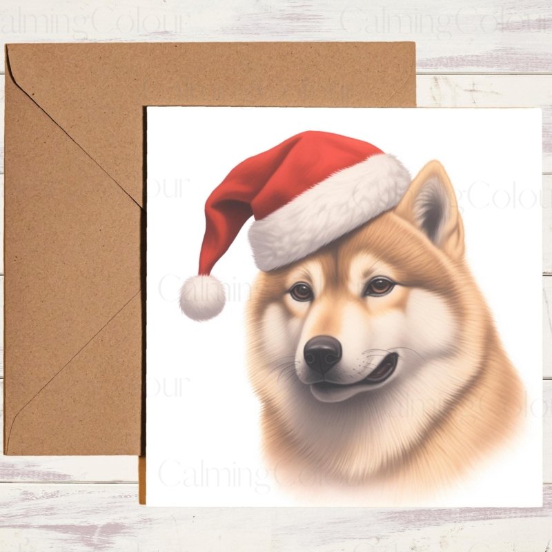 Shiba Inu | Wearing Santa Hat Christmas Card | Christmas Card