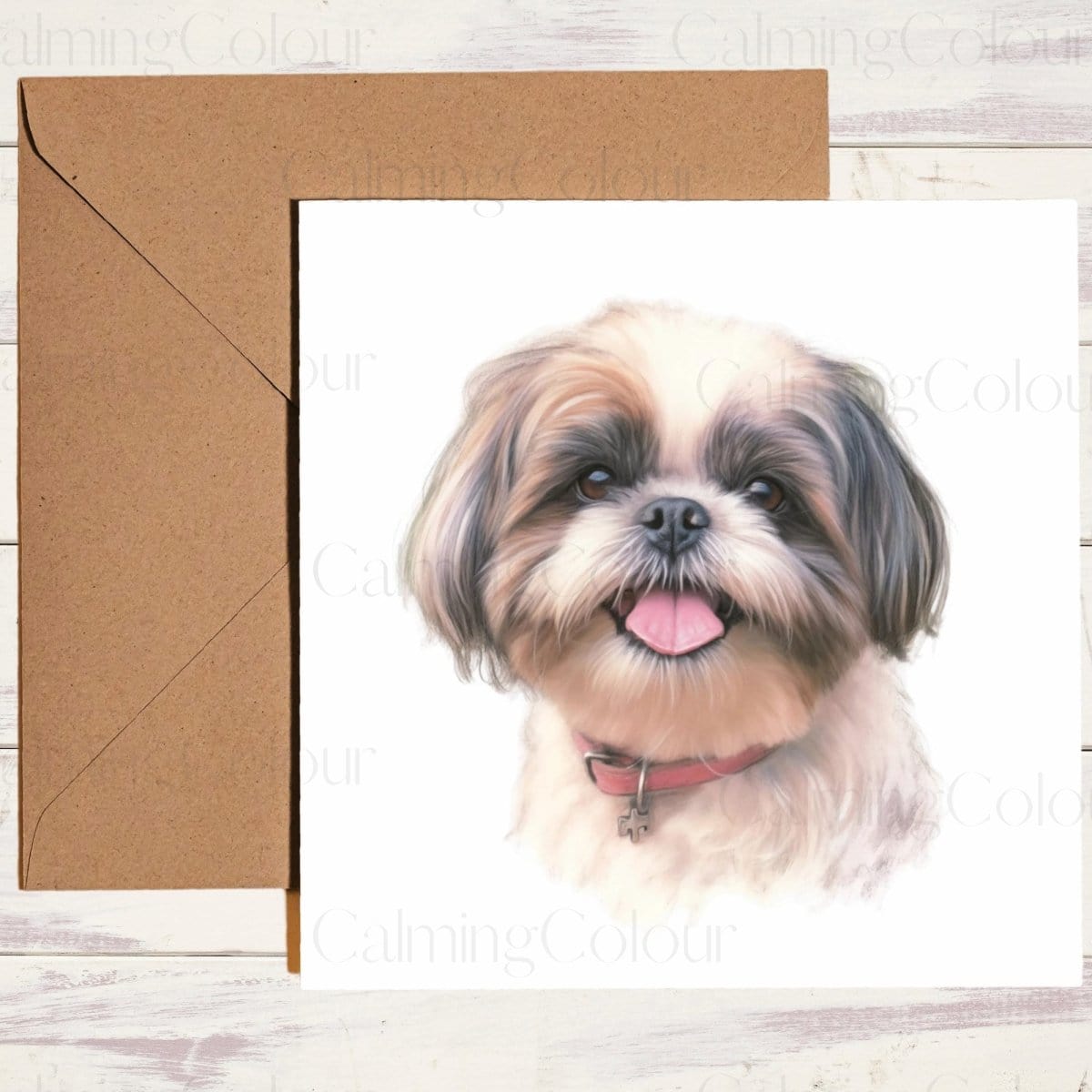 Shih Tzu Father's Day Card | Single Card | Calming Colour