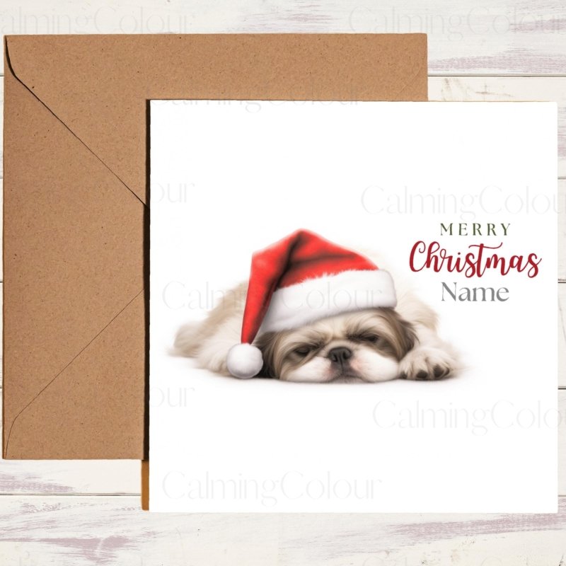 Shih Tzu Sleeping Sweetly | Christmas Card | Christmas Card