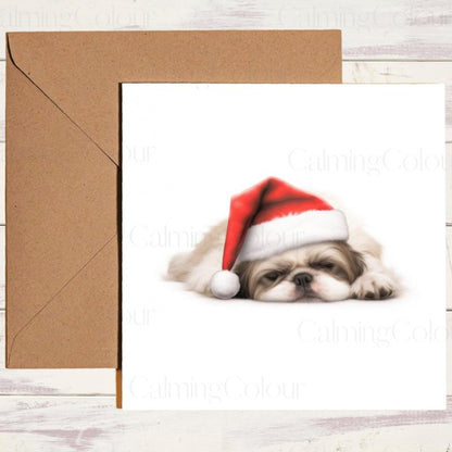 Shih Tzu Sleeping Sweetly | Christmas Card | Christmas Card