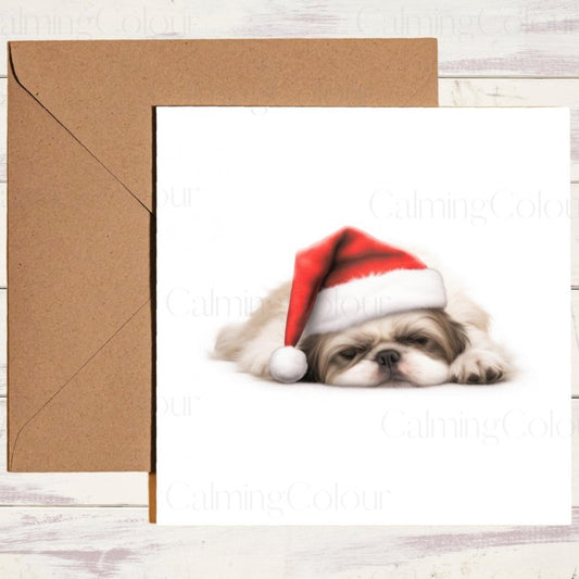 Shih Tzu Sleeping Sweetly | Christmas Card | Christmas Card