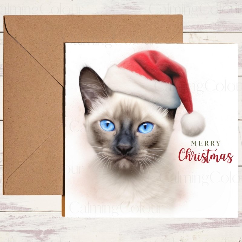 Siamese Cat Festive Christmas Card | Christmas Card