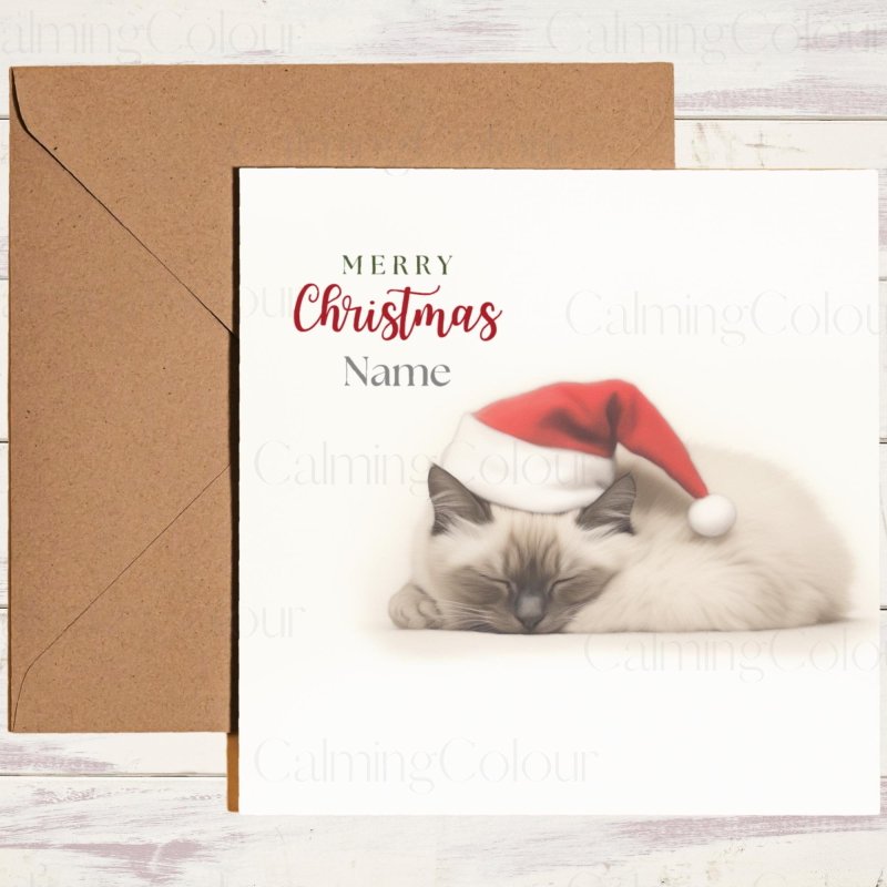 Siamese Cat Sleeping Sweetly | Christmas Card | Christmas Card