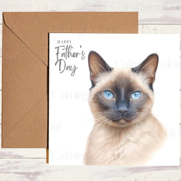 Siamese with Blue Eyes | Father's Day Card | Calming Colour