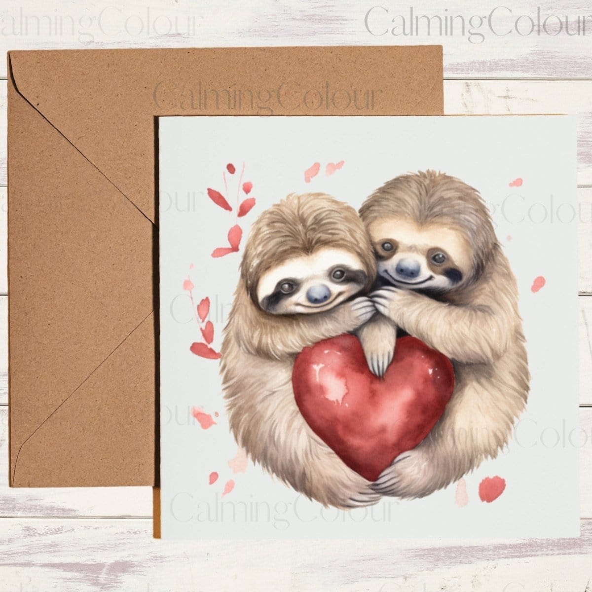 Sloth Greeting Card | Card for Sloth Lover | Calming Colour