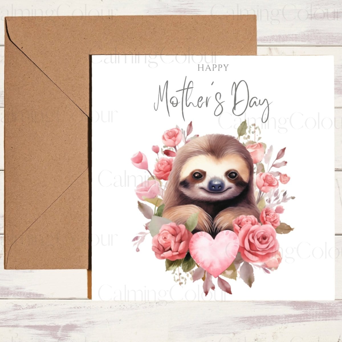 Sloth Mother's Day Card | Single Card | Calming Colour