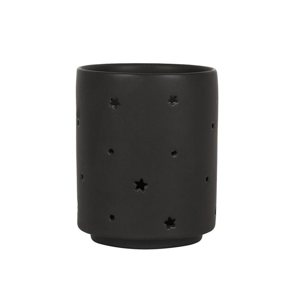 Small Black Mystical Moon Cut Out Tealight Holder | Calming Colour