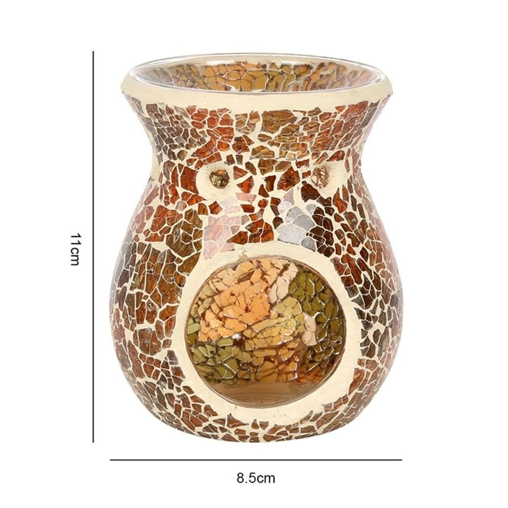 Small Brown Crackle Oil Burner | Calming Colour