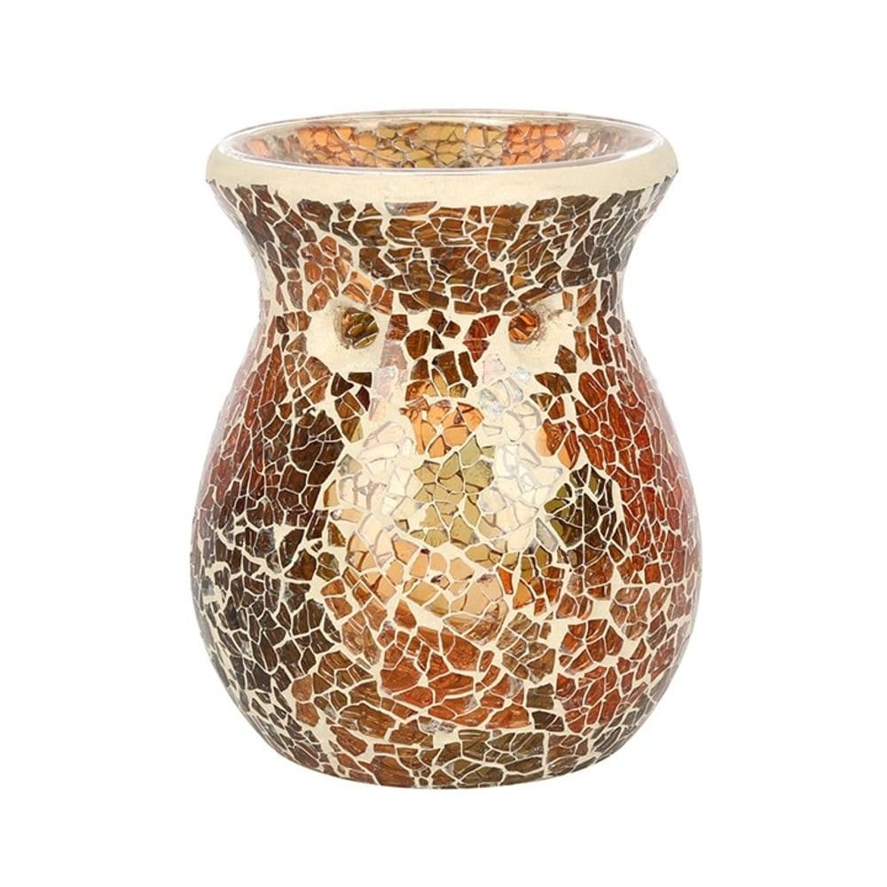 Small Brown Crackle Oil Burner | Calming Colour