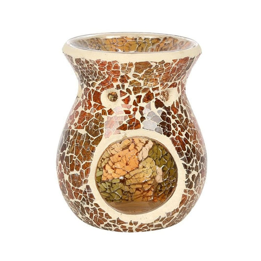 Small Brown Crackle Oil Burner | Calming Colour