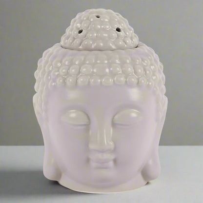 Small Grey Buddha Head Oil Burner | Calming Colour