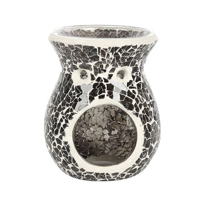 Small Gunmetal Grey Crackle Oil Burner | Calming Colour