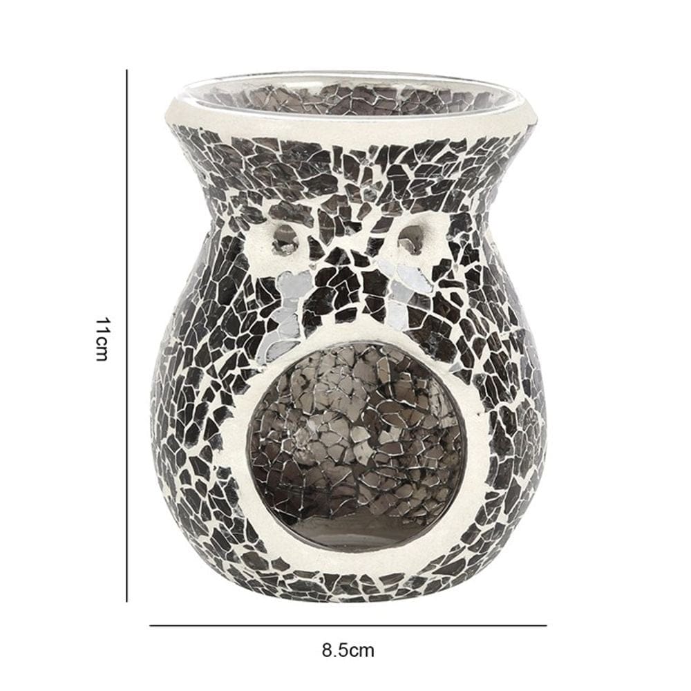 Small Gunmetal Grey Crackle Oil Burner | Calming Colour