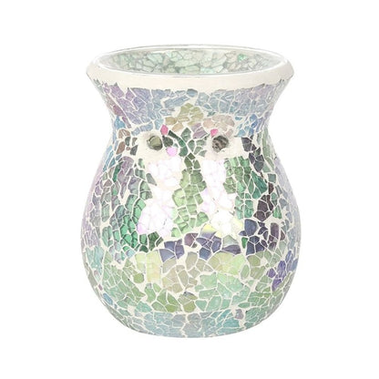 Small Light Blue Iridescent Crackle Oil Burner | Calming Colour