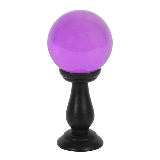 Small Purple Crystal Ball on Stand | 19cm | Calming Colour