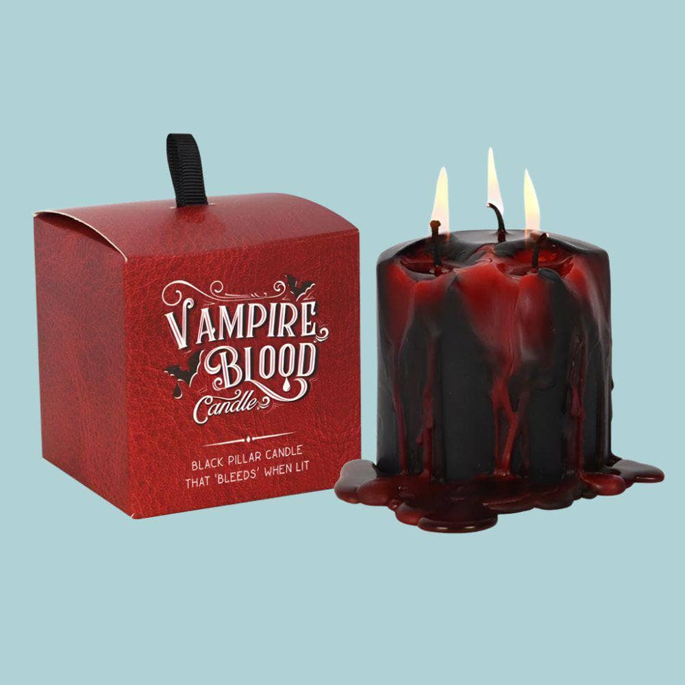 Small Vampire Blood Pillar Candle | Calming Colour