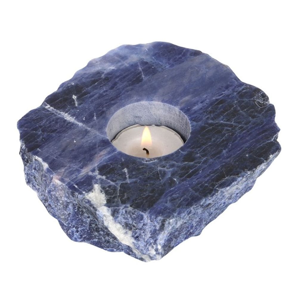 Sodalite Crystal Tealight Holder | Calming Colour