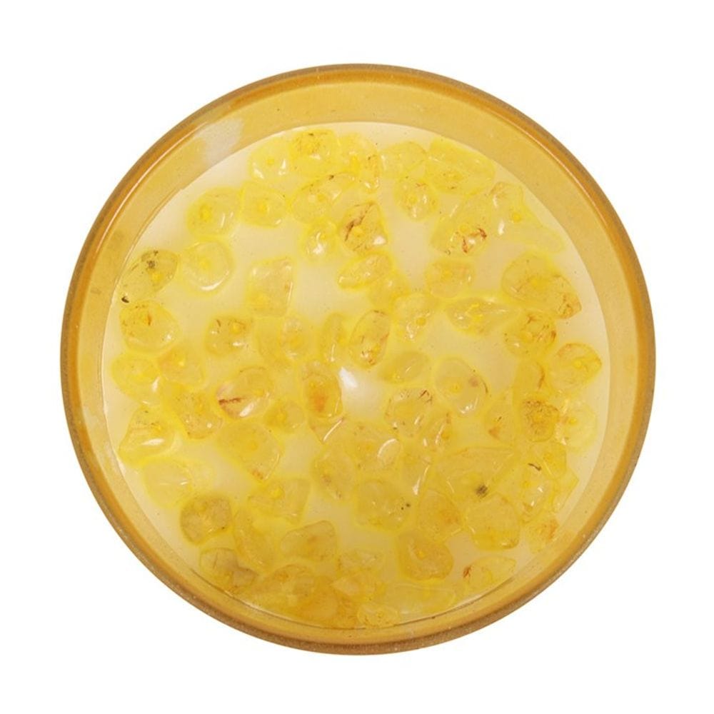 Solar Plexus Chakra Lemon Crystal Chip Candle | Calming Colour