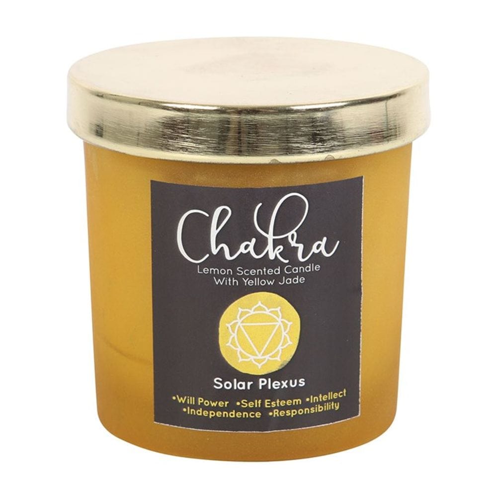 Solar Plexus Chakra Lemon Crystal Chip Candle | Calming Colour