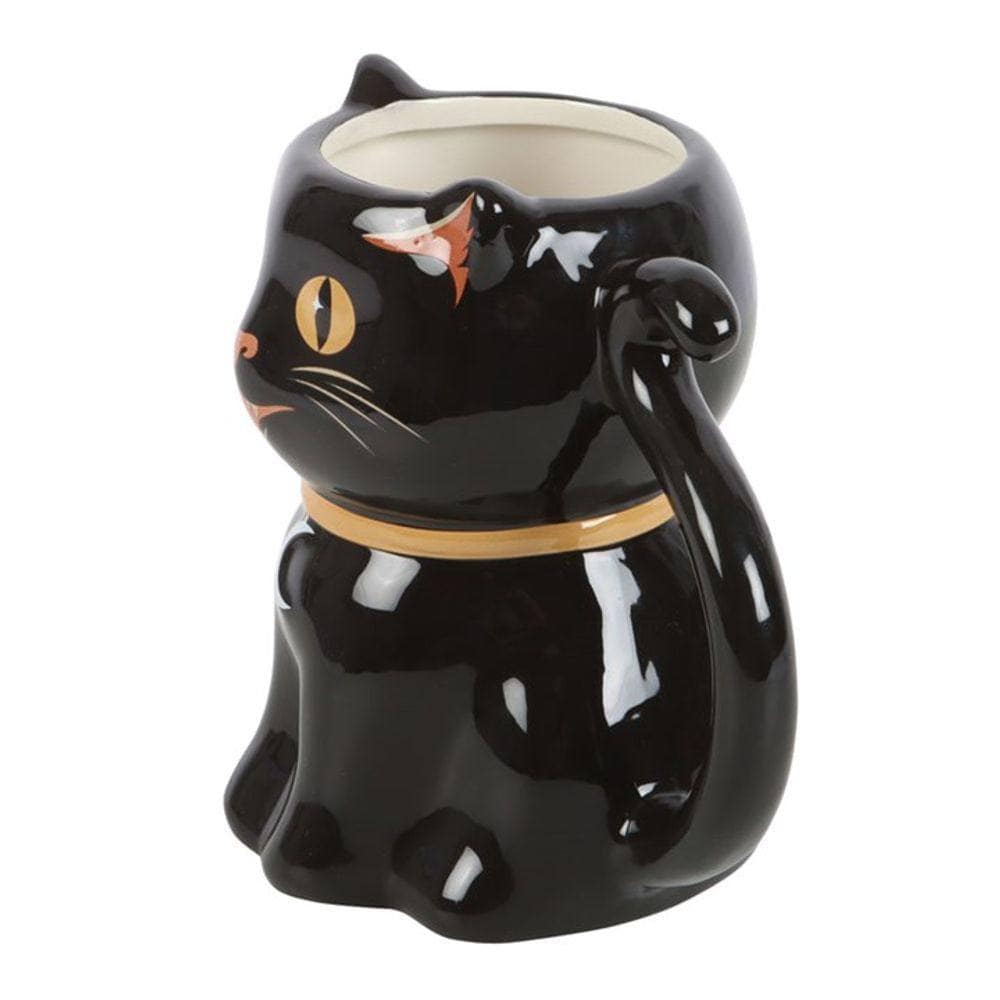 Spooky Black Cat Shaped Mug | Calming Colour