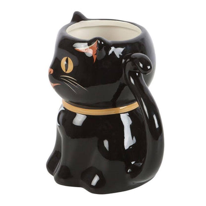 Spooky Black Cat Shaped Mug | Calming Colour