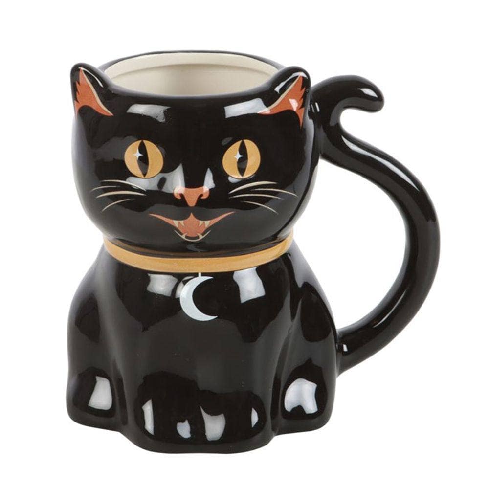 Spooky Black Cat Shaped Mug | Calming Colour