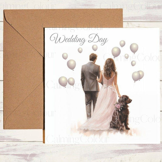 Sprocker Spaniel | Wedding Couple | Wedding Card | Calming Colour