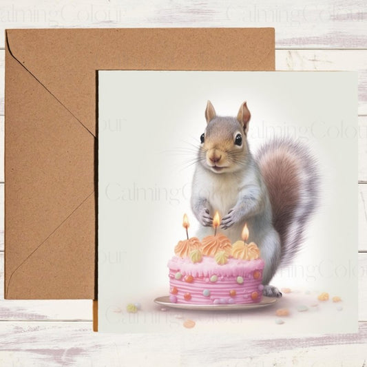 Squirrel Birthday Card | Greeting Card for Squirrel Lover | Birthday Card