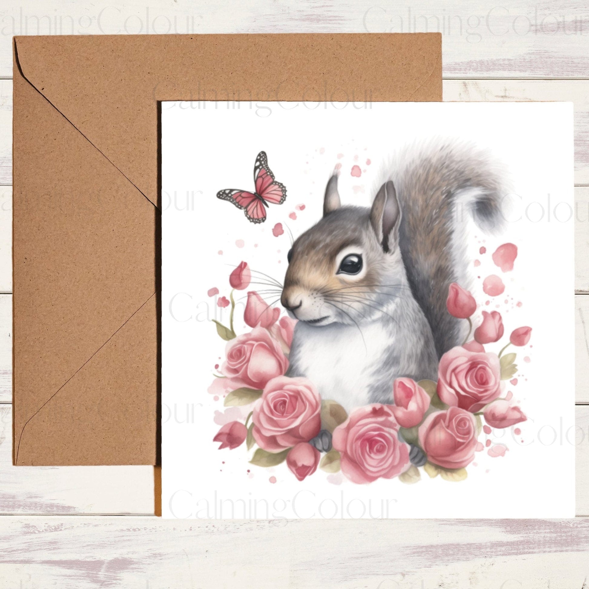 Squirrel Greeting Card | Single Card | Calming Colour