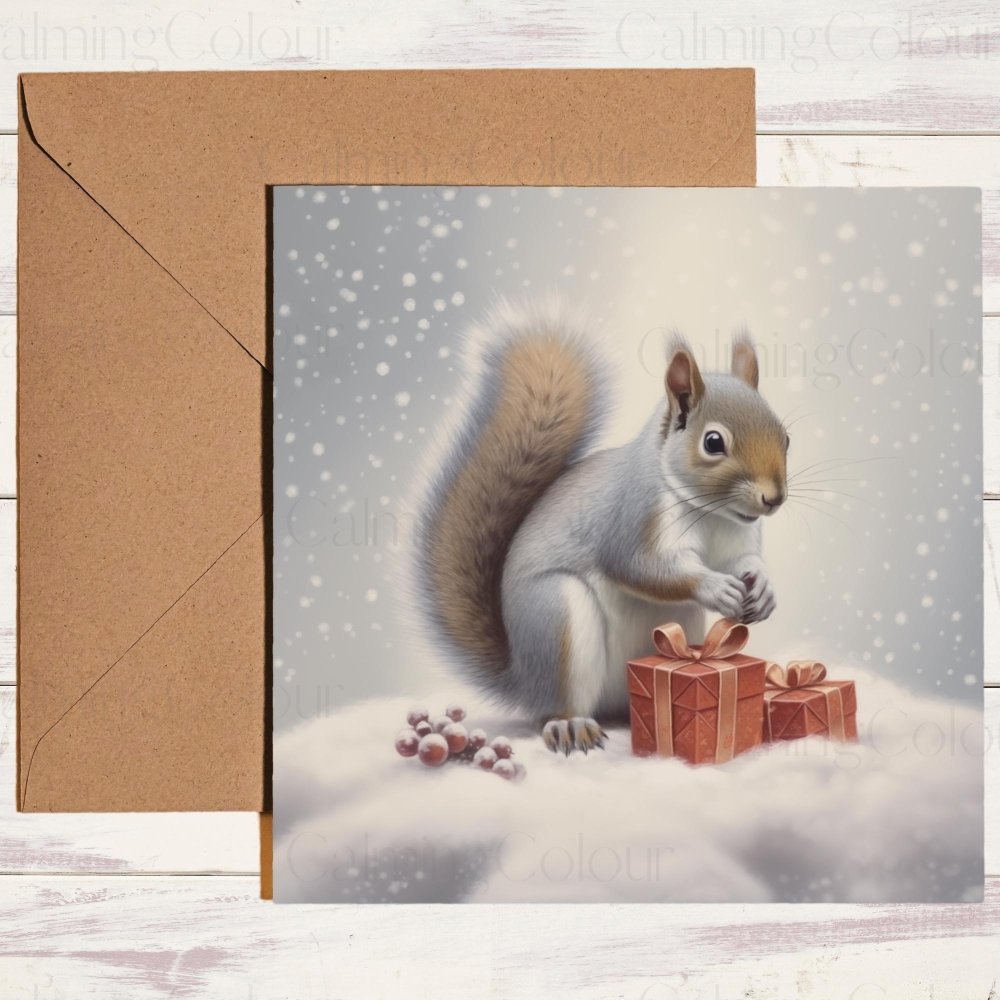 Squirrel in the Snow | Christmas Card | For Squirrel Lovers | Christmas Card