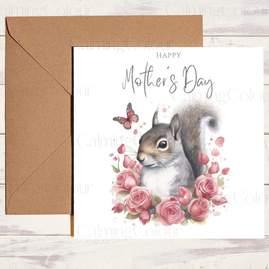 Squirrel Mother's Day Card | Single Card | Calming Colour