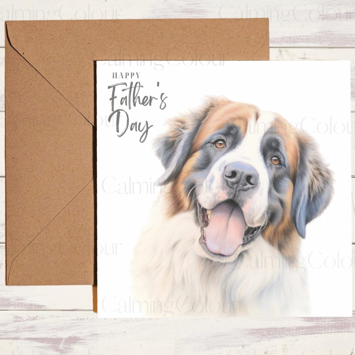 St. Bernard Father's Day Card | Calming Colour