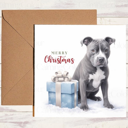 Staffordshire Bull Terrier Christmas Card | Dog Lovers | Christmas Card