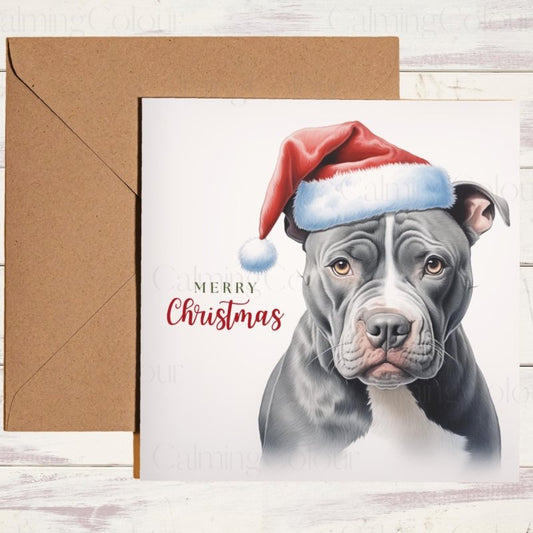 Staffordshire Bull Terrier Christmas Card | Festive Design | Christmas Card