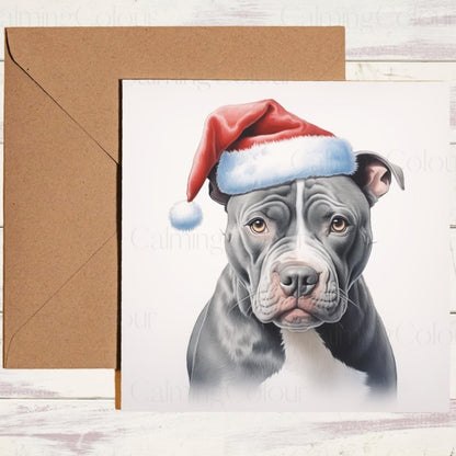 Staffordshire Bull Terrier Christmas Card | Festive Design | Christmas Card