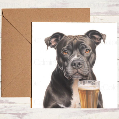 Staffordshire Bull Terrier Dad Card | Father’s Day With Love | Father's Day